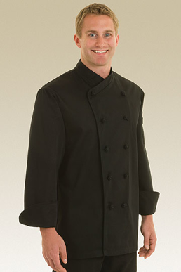 Picture of Chef Works - COBL - Montpellier Black Basic Chef Coat